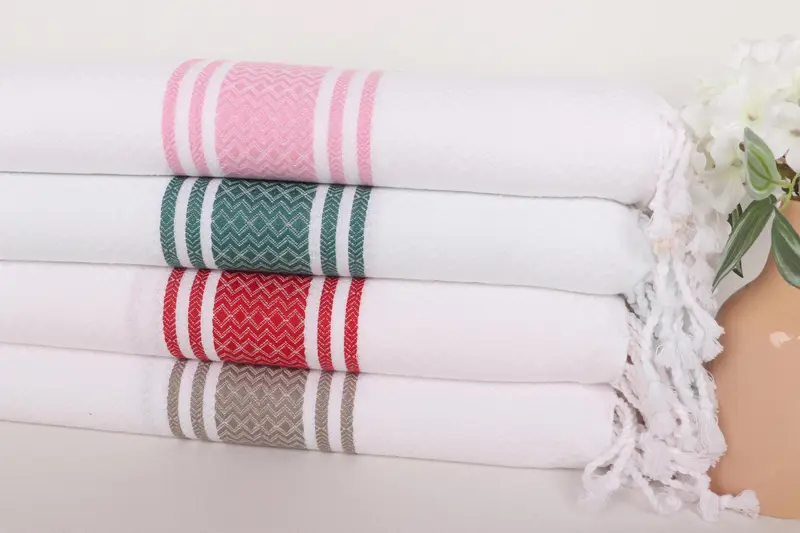 Absorbent Turkish towel, Turkish Towel USA, Embroidery Towel, 70x40 Cotton Striped Towel, Friends Beach Towel, Embroidery Towels, Luxury towel - 2