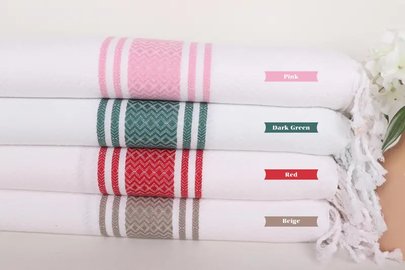 Absorbent Turkish towel, Turkish Towel USA, Embroidery Towel, 70x40 Cotton Striped Towel, Friends Beach Towel, Embroidery Towels, Luxury towel - 1