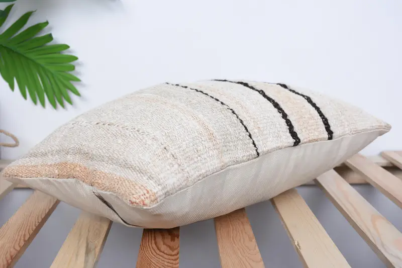 Cushion Cover, Pet Cushion Case, Interior Designer Pillow, Kilim Pillow, Cozy Throw Pillow Case, Home Decor Pillow, 12x20 Beige Pillow Sham - 6