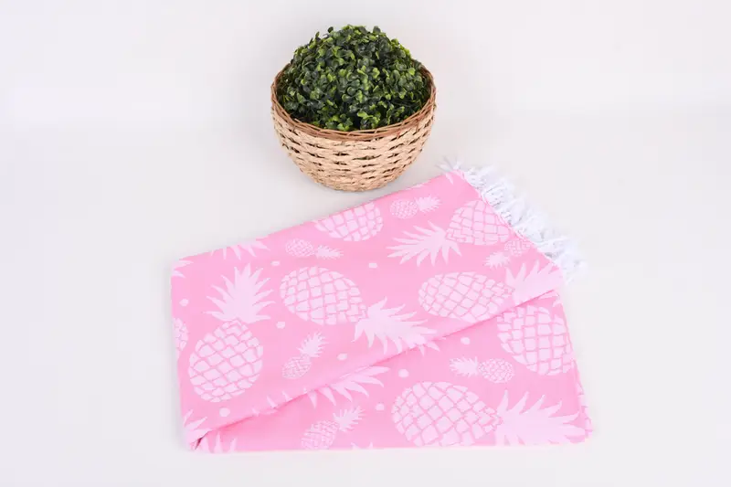 70x36 Cotton Pineapple Design Towel, Oversized Beach Towel, Bath towel, Bachelorette Party Gift, Yoga Towel, Home Gift, Summer Towel, Fouta towel - 6