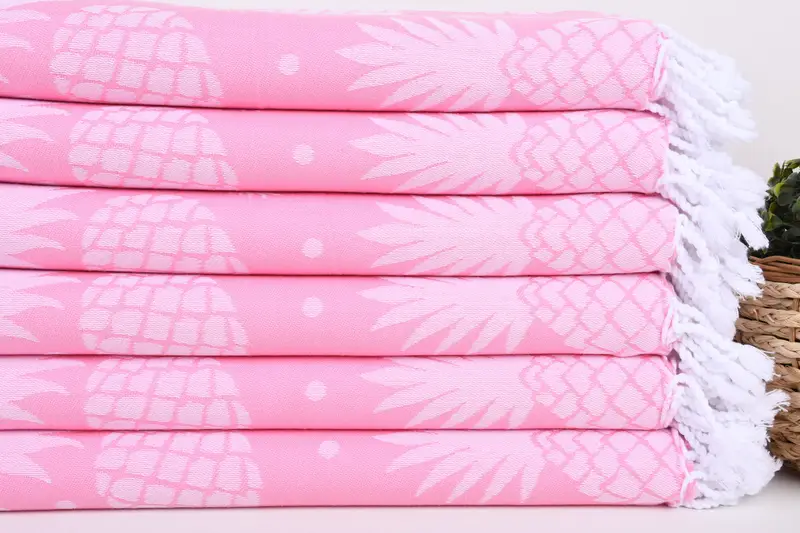 70x36 Cotton Pineapple Design Towel, Oversized Beach Towel, Bath towel, Bachelorette Party Gift, Yoga Towel, Home Gift, Summer Towel, Fouta towel - 4