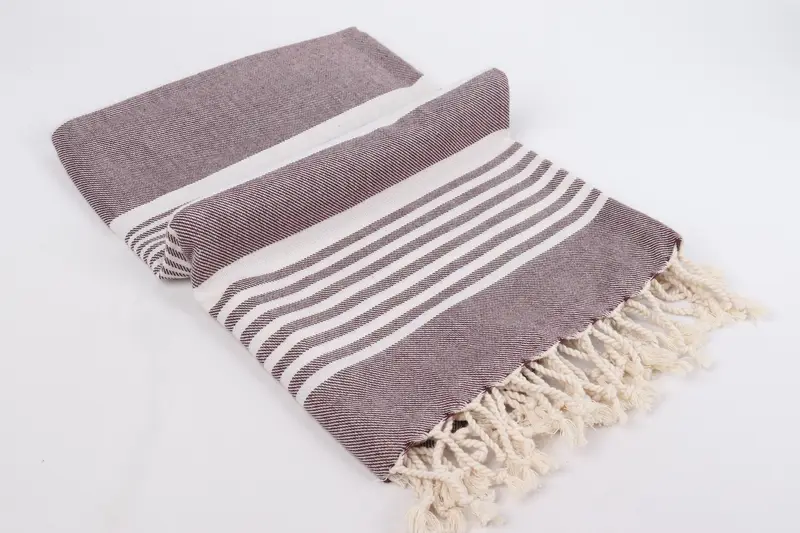 68x38 Cotton Striped Towel, Sand-free towel, Custom Beach Towels, Lightweight Turkish towel, Absorbent towel, Handmade Gift, Handwoven Turkish Towel - 12