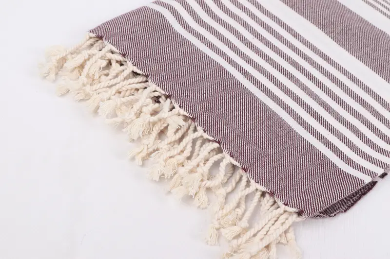 68x38 Cotton Striped Towel, Sand-free towel, Custom Beach Towels, Lightweight Turkish towel, Absorbent towel, Handmade Gift, Handwoven Turkish Towel - 14