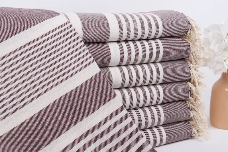 68x38 Cotton Striped Towel, Sand-free towel, Custom Beach Towels, Lightweight Turkish towel, Absorbent towel, Handmade Gift, Handwoven Turkish Towel - 1