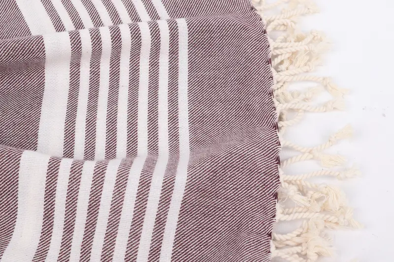 68x38 Cotton Striped Towel, Sand-free towel, Custom Beach Towels, Lightweight Turkish towel, Absorbent towel, Handmade Gift, Handwoven Turkish Towel - 15