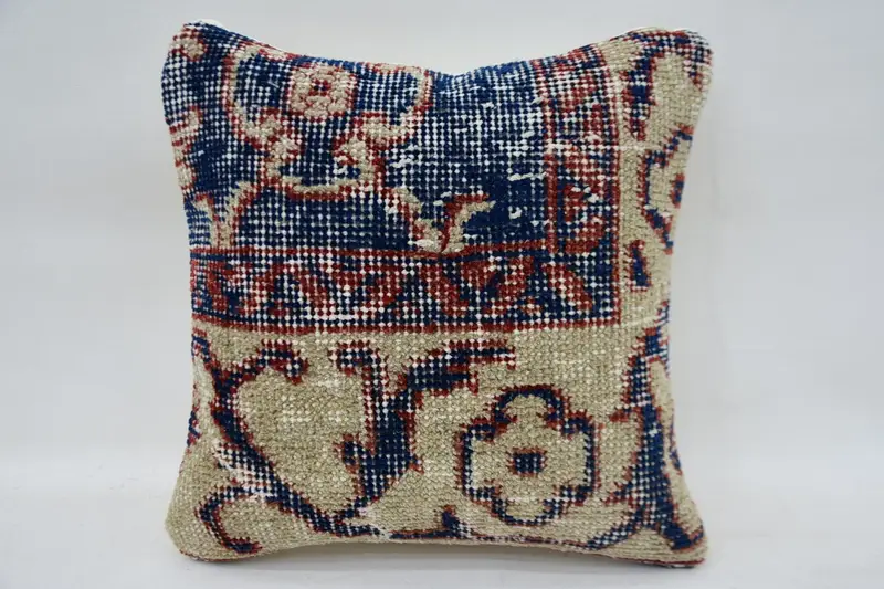 12x12 Beige Pillow, Vintage Pillow, Interior Designer Pillow, Pillow, Vintage Kilim Pillow, Sustainable Pillow Cover - 1