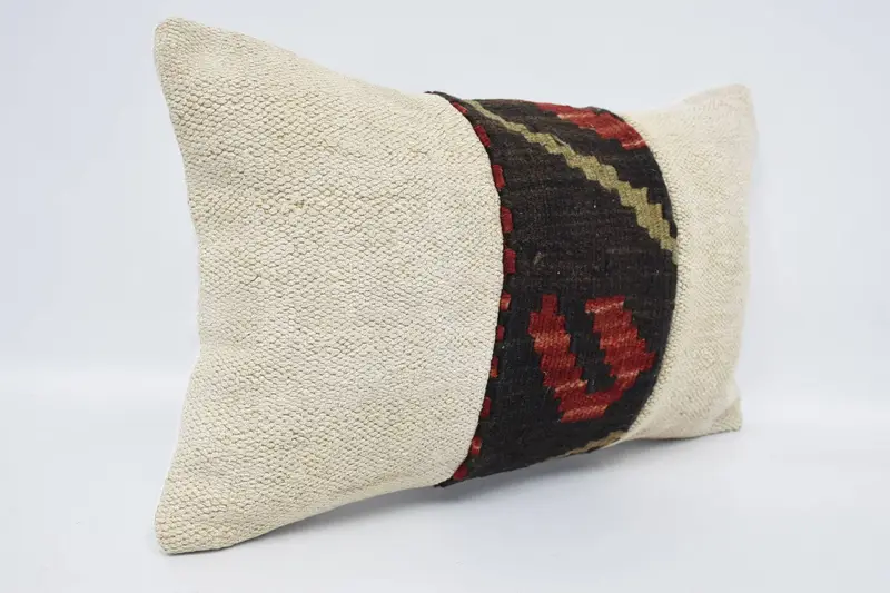 Vintage Pillow Case, Antique Pillows, Decorative Cushion Case, Interior Designer Pillow, Pillow Cover, Kilim Pillow, 12x20 White Cushion - 3