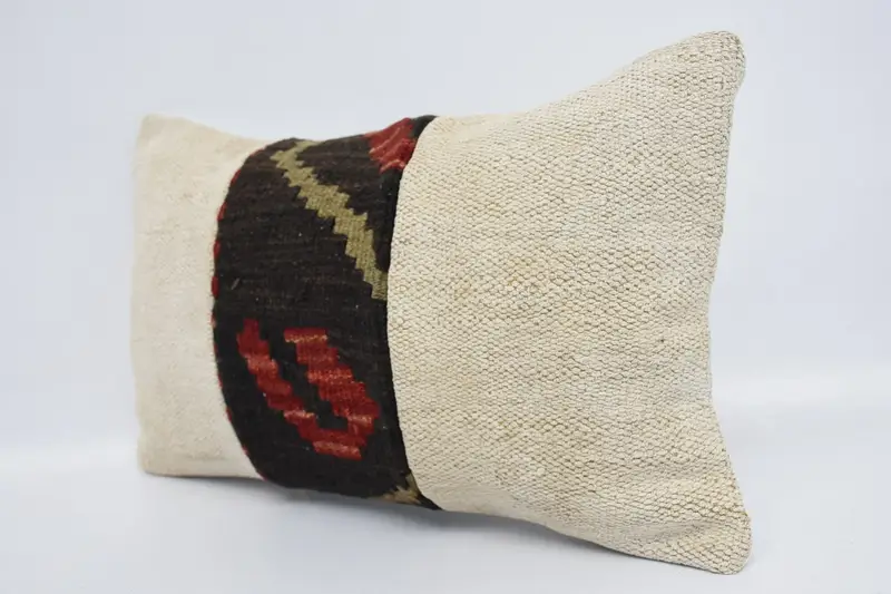 Vintage Pillow Case, Antique Pillows, Decorative Cushion Case, Interior Designer Pillow, Pillow Cover, Kilim Pillow, 12x20 White Cushion - 4