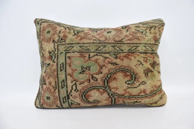 Kilim Cushion Sham, Turkish Corner Cushion Case, Pillow Sham, Throw Kilim Pillow, 20x28 Beige Cushion Cover, Handmade Kilim Cushion - 1