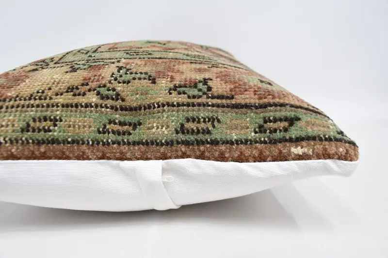 Kilim Cushion Sham, Turkish Corner Cushion Case, Pillow Sham, Throw Kilim Pillow, 20x28 Beige Cushion Cover, Handmade Kilim Cushion - 5