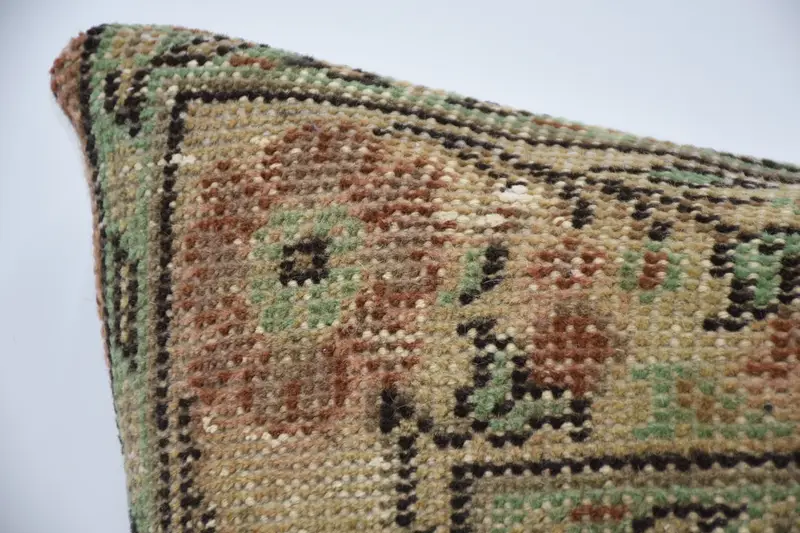 Kilim Cushion Sham, Turkish Corner Cushion Case, Pillow Sham, Throw Kilim Pillow, 20x28 Beige Cushion Cover, Handmade Kilim Cushion - 2