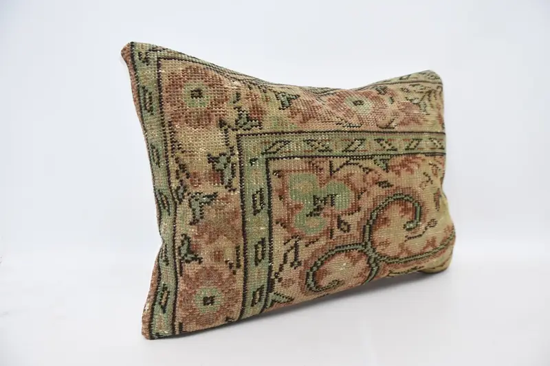 Kilim Cushion Sham, Turkish Corner Cushion Case, Pillow Sham, Throw Kilim Pillow, 20x28 Beige Cushion Cover, Handmade Kilim Cushion - 3