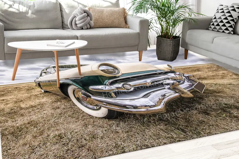Bedruckter Vintage-Chevrolet-Teppich: Elegantes Geschenk für Oldtimer-Liebhaber