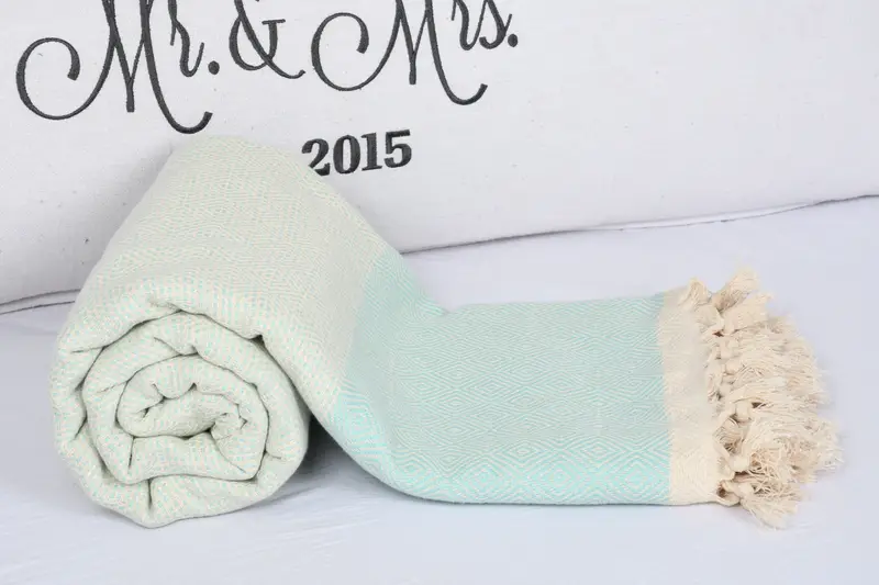 Monogram Blanket, Personalized Gifts, Personalized Blanket, Bachelorette Party Gifts, Turkish Blanket Throw, 104x80 Cotton Diamond Towel - 4