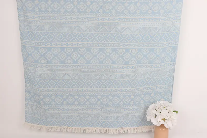 Bachelorette Party Gift Geometric Towel Light Blue, 36x67 Inches