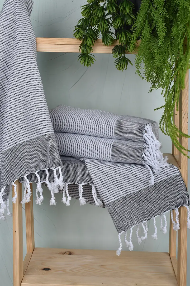 Bridesmaid Gifts Personalized, Monogram Hand Towel, Custom Hand Towel, 40x18 Cotton Striped Towel, Personalized Kitchen Towel, Organic Tea Towel - 6