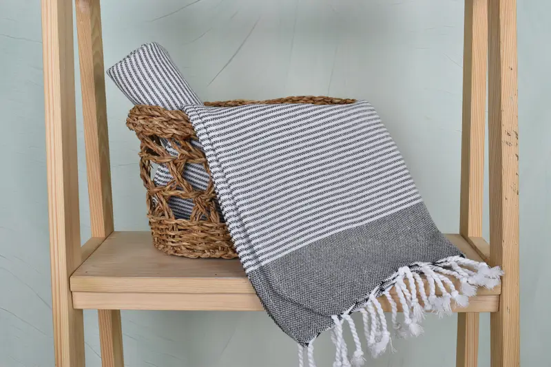 Bridesmaid Gifts Personalized, Monogram Hand Towel, Custom Hand Towel, 40x18 Cotton Striped Towel, Personalized Kitchen Towel, Organic Tea Towel - 4