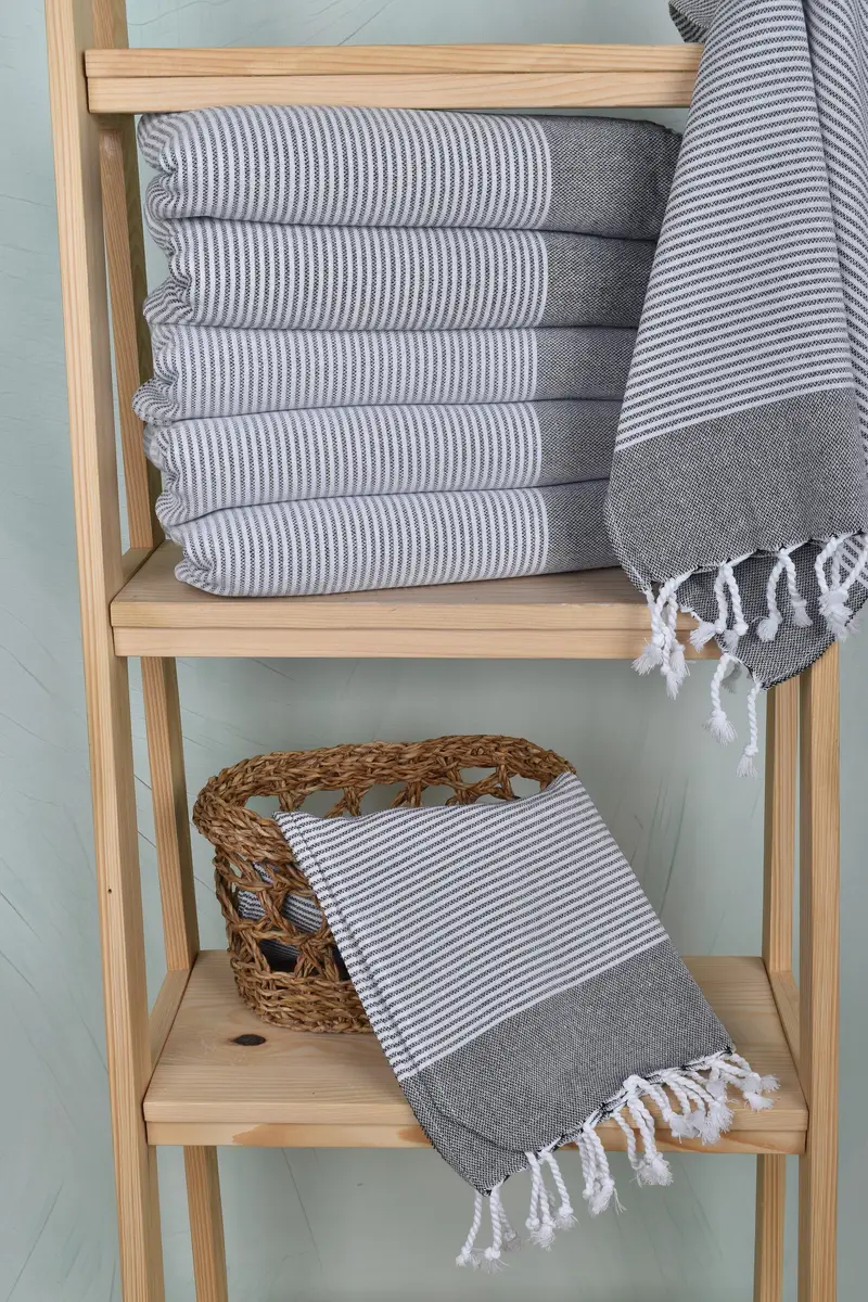 Bridesmaid Gifts Personalized, Monogram Hand Towel, Custom Hand Towel, 40x18 Cotton Striped Towel, Personalized Kitchen Towel, Organic Tea Towel - 3