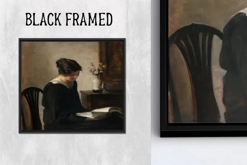 モダンなキャンバスプリント：カール・ホルソーの「女性、読書する女性」アート