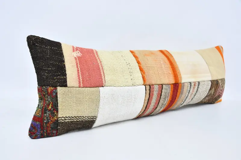 Kilim Cushion Sham, 12x36 Beige Cushion Cover, Pillow for Sofa, Boho Pillow, Outdoor Throw Cushion Cover, Floor Cushion Case, Cushion Cover - 3