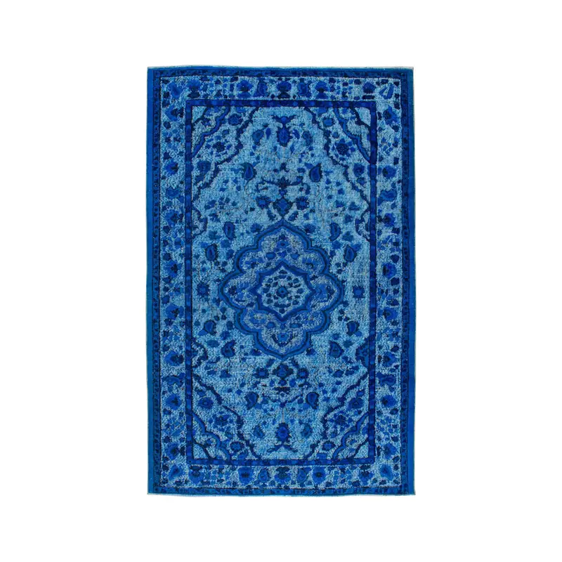 Turkish Large Rug, 5.8x9.1 ft Vintage Rug, Blue Striped Wool Rug - 1