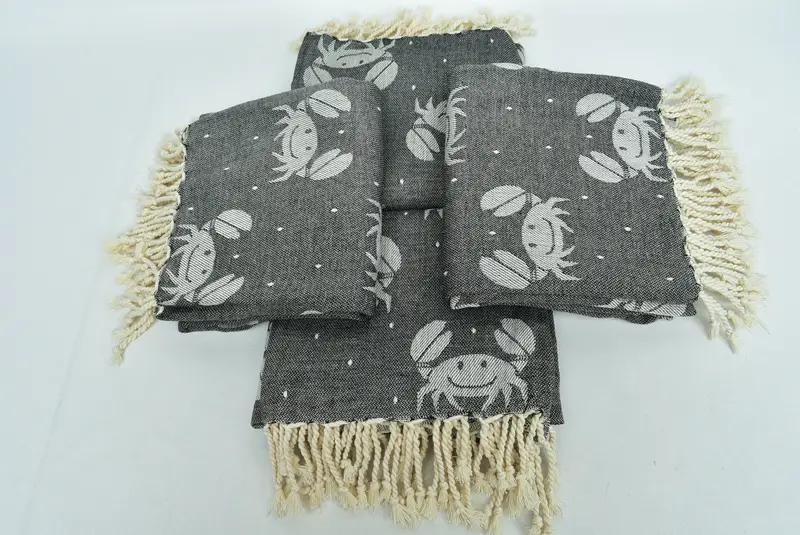 Spa Towel, Beach Towel Bulk, Personalized Wedding Gift For Couple, 68x40 Cotton Crab Design Towel, Turkish Towel Beach, Scarf Towel, Beach towel - 6