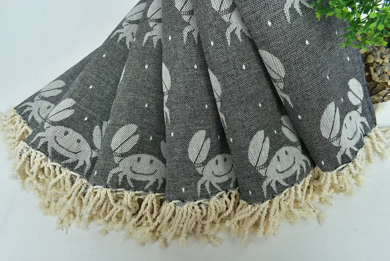 Spa Towel, Beach Towel Bulk, Personalized Wedding Gift For Couple, 68x40 Cotton Crab Design Towel, Turkish Towel Beach, Scarf Towel, Beach towel - 4