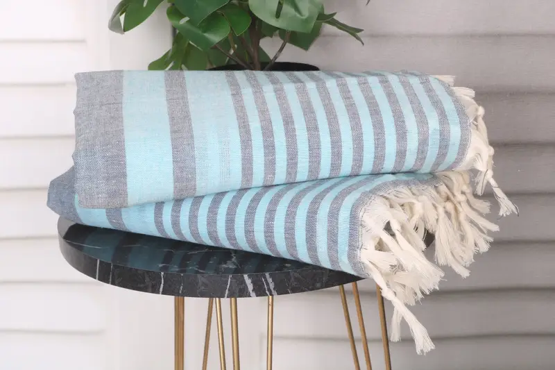 Monogram Turkish Towel, Custom Towel, Valentines Day Gift Idea, Lightweight Turkish towel, Turkish Bath Towel Set, 70x40 Cotton Striped Towel - 3