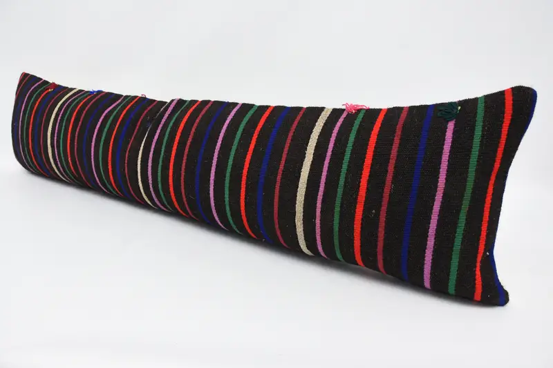 Kilim Pillow, Throw Kilim Pillow, Vintage Cushion Cover, Nomadic Cushion Case, Pillow Case, 12x48 Brown Pillow Case, Accent Cushion, Gift Pillow - 4