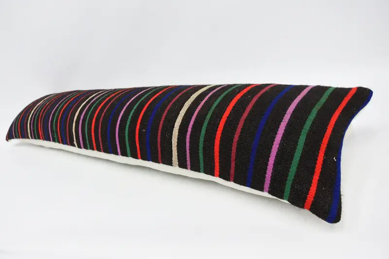 Kilim Pillow, Throw Kilim Pillow, Vintage Cushion Cover, Nomadic Cushion Case, Pillow Case, 12x48 Brown Pillow Case, Accent Cushion, Gift Pillow - 5