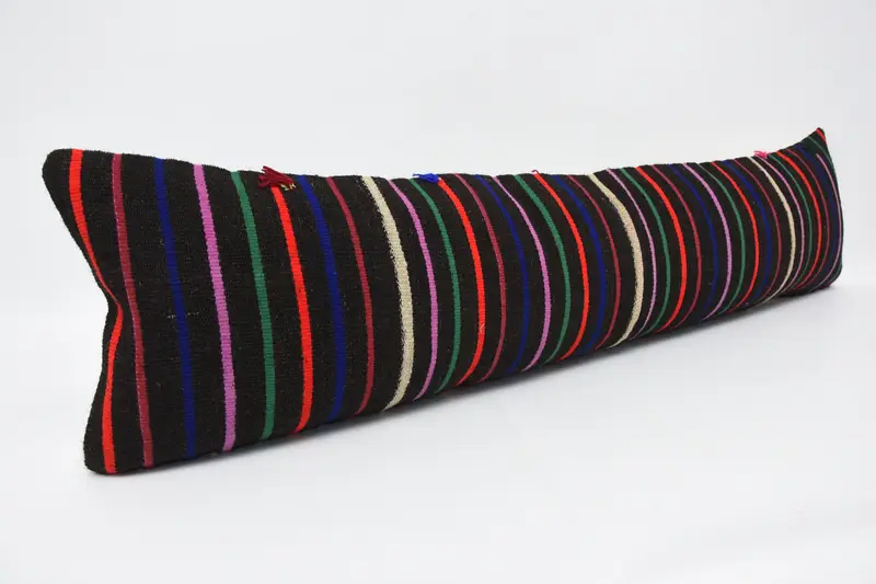 Kilim Pillow, Throw Kilim Pillow, Vintage Cushion Cover, Nomadic Cushion Case, Pillow Case, 12x48 Brown Pillow Case, Accent Cushion, Gift Pillow - 3