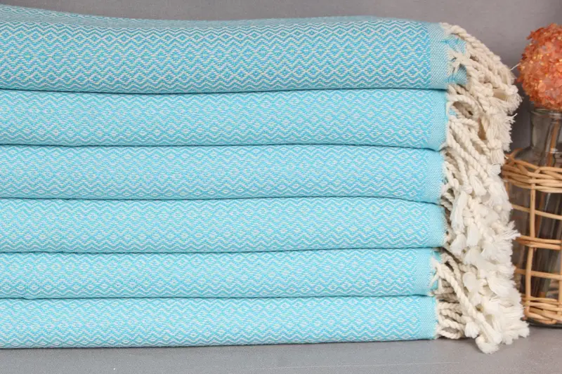 Memorial Gift, Organic Turkish towel, Handmade Turkish Towel, Bridemaids Beach Towel, 70x40 Cotton Diamond Towel, Quick-dry towel, Embroidered Towel - 2
