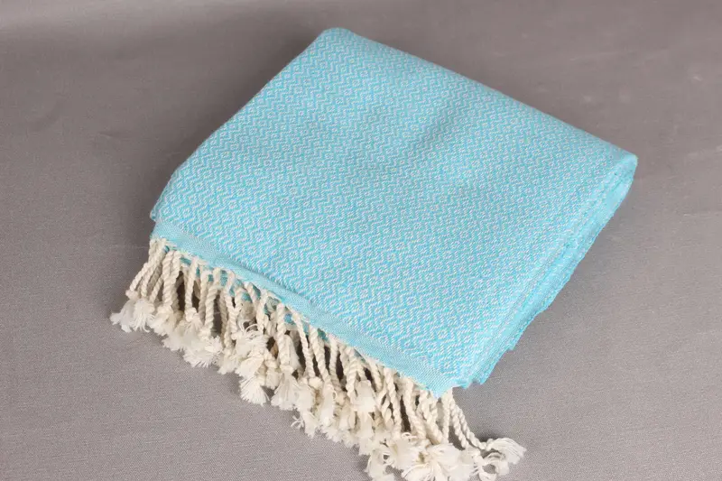 Memorial Gift, Organic Turkish towel, Handmade Turkish Towel, Bridemaids Beach Towel, 70x40 Cotton Diamond Towel, Quick-dry towel, Embroidered Towel - 6