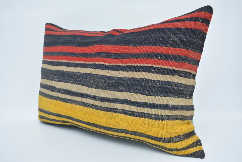 One Of A Kind Pillow Sham, Kilim Pillow Cover, Shabby Chic Cushion, Boho Pillow, Gift Pillow, 16x24 Blue Cushion, Pillow Sham, Handmade Pillow Cover - 4