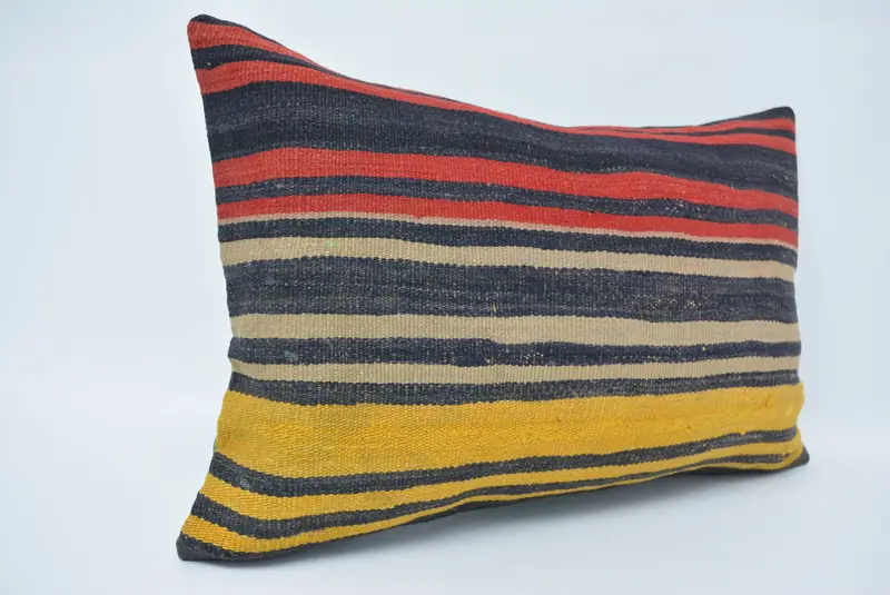 One Of A Kind Pillow Sham, Kilim Pillow Cover, Shabby Chic Cushion, Boho Pillow, Gift Pillow, 16x24 Blue Cushion, Pillow Sham, Handmade Pillow Cover - 3