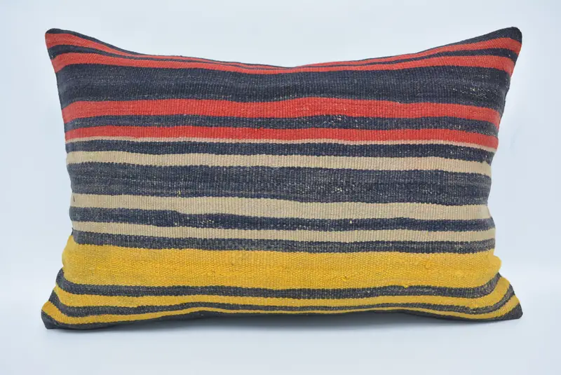 One Of A Kind Pillow Sham, Kilim Pillow Cover, Shabby Chic Cushion, Boho Pillow, Gift Pillow, 16x24 Blue Cushion, Pillow Sham, Handmade Pillow Cover - 1