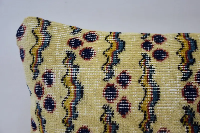 Vintage Kilim Throw Pillow, 12x36 Beige Pillow Case, Turkish Bench Cushion Cover, Boho Pillow Sham Cover, Pillow for Couch, Pillow Case - 2