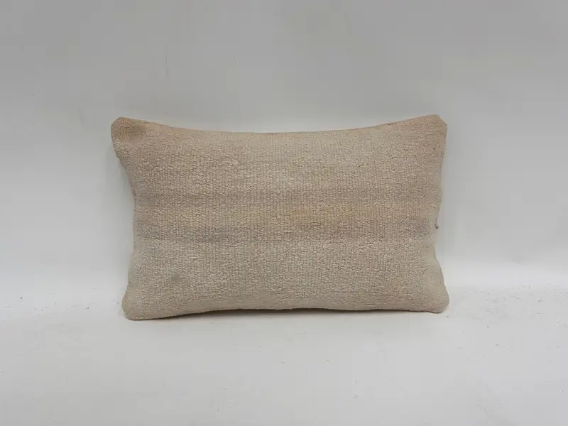 Pillow Sham, Vintage Kilim Pillow, 12x20 White Pillow Cover, Vintage Kilim Throw Pillow, Handwoven Pillow Cover Cushion Case, Boho Pillow Sham Cover - 1
