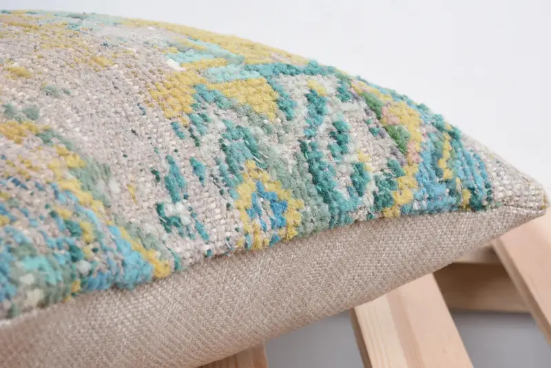 Authentic Pillow Case, Boho Pillow Sham Cover, Turkish Pillow, 12x12 Green Pillow Case, Bench Cushion, Pillow Case, Home Decor Pillow - 7
