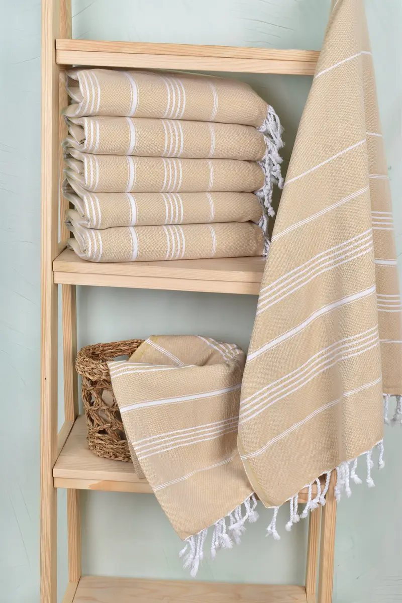 Large Turkish Towel, 70x40 Cotton Striped Towel, Thin towel, Bachelorette Party Favors, Bridesmaid Gifts Personalized, Eco-Friendly Turkish Towel - 3