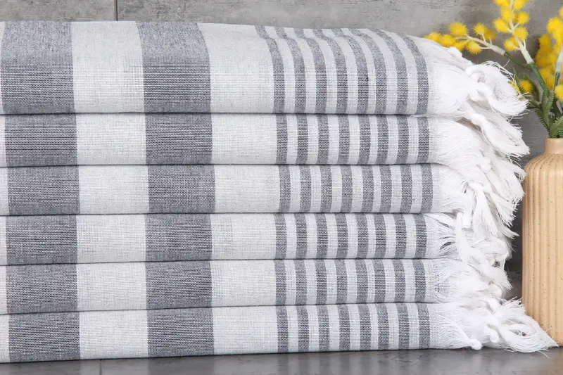 Turkish Towels Beach Personalized Gift Box, Light Gray, 36x67 Inches