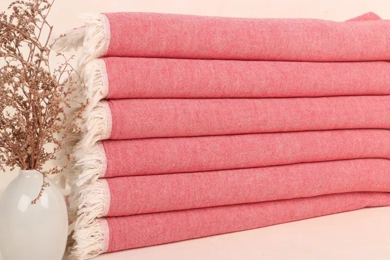 Monogramm-Geschirrtuch aus Baumwolle, rot, einfarbig, personalisierbar, 24 x 40 Zoll