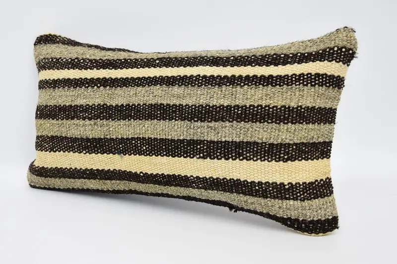 Comfy Throw Pillow, Bright Pillow, Pillow for Sofa, 8x16 Brown Cushion Cover, Ethnical Kilim Rug Pillow, Pillow Sham, Throw Kilim Pillow - 4