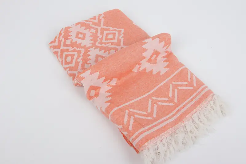 Bridesmaid Gift, Handmade Turkish hammam towel, Scarf Towel, 74x40 Cotton Geometric Towel, Family Gift, Fouta towel, Yoga Towel, Bridal Shower Gift - 7