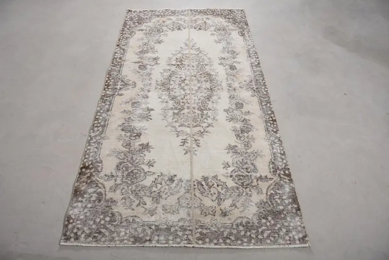 Elegante alfombra marroquí beige, decoración elegante para el hogar de 3x7 pies