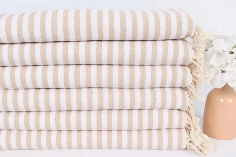 Banyo havlu, plaj teması bekarlığa veda partisi, 40x18 pamuklu çizgili havlu, ev ısınma hediyesi, kişiselleştirilmiş bulaşık havlu, monogramlı el havlu - 3