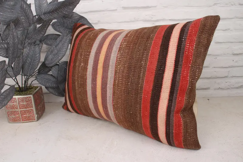 16x24 Red Pillow Case, Turkish Kilim Pillow, Floor Cushion Case, Pillow Case, Sofa Bolster Pillow Sham, Boho Pillow, Boho Pillow Sham Cover - 4