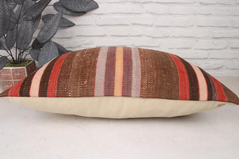 16x24 Red Pillow Case, Turkish Kilim Pillow, Floor Cushion Case, Pillow Case, Sofa Bolster Pillow Sham, Boho Pillow, Boho Pillow Sham Cover - 5