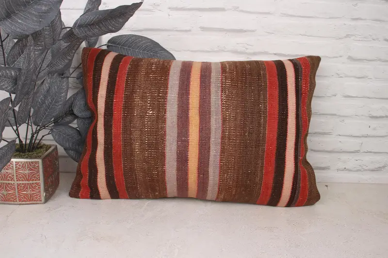16x24 Red Pillow Case, Turkish Kilim Pillow, Floor Cushion Case, Pillow Case, Sofa Bolster Pillow Sham, Boho Pillow, Boho Pillow Sham Cover - 1