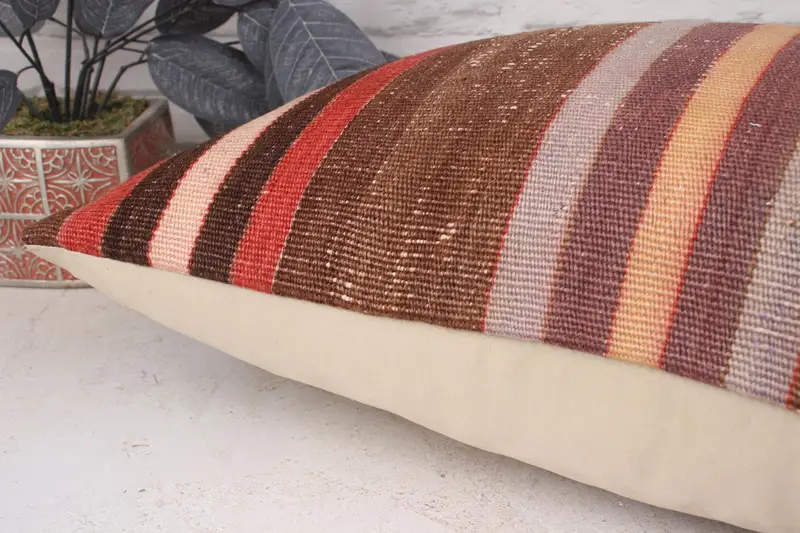 16x24 Red Pillow Case, Turkish Kilim Pillow, Floor Cushion Case, Pillow Case, Sofa Bolster Pillow Sham, Boho Pillow, Boho Pillow Sham Cover - 6